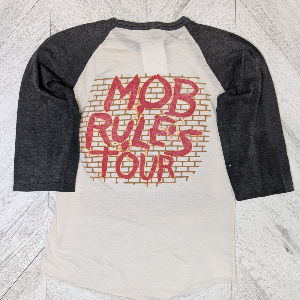 Vintage 1981 Black Sabbath Mob Rules Tour Graphic Raglan Tee Size Medium - Picture 5 of 8